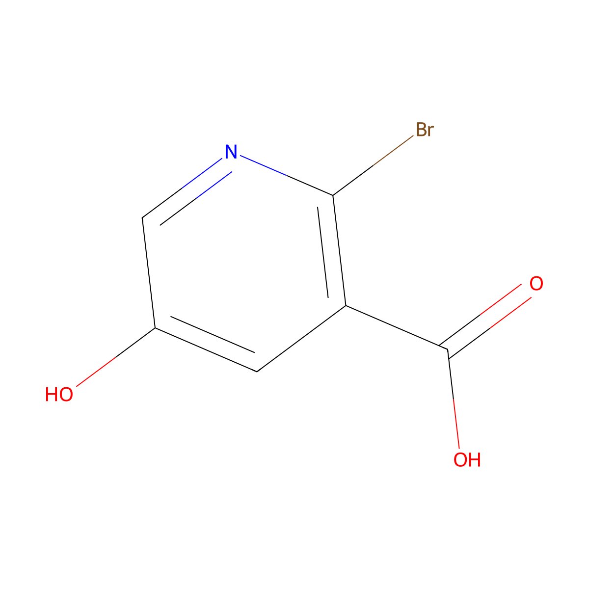 2-Bromo-5-hydroxynicotinic acid molecular structure, CAS 1256810-34-0