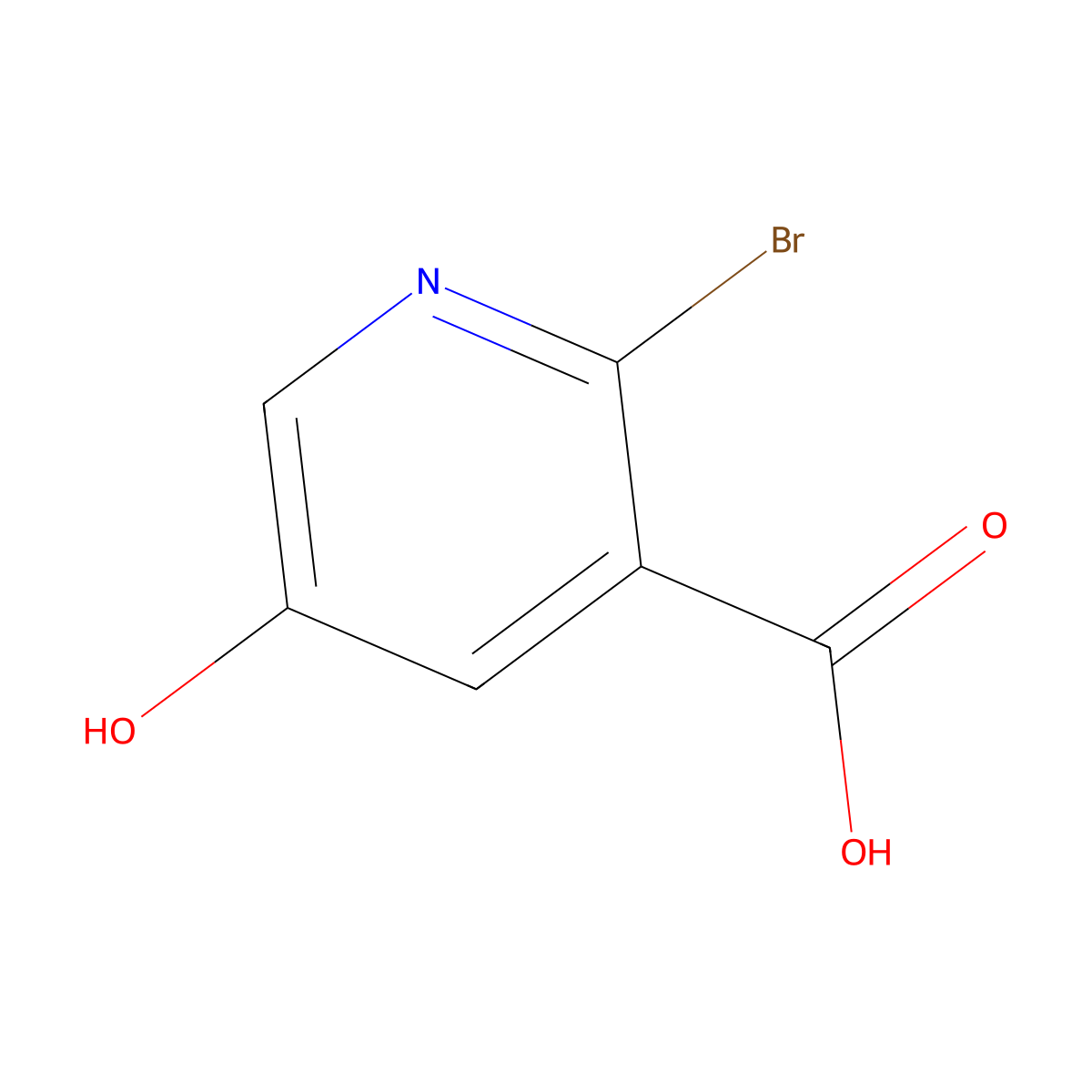 2-Bromo-5-hydroxynicotinic acid molecular structure, CAS 1256810-34-0