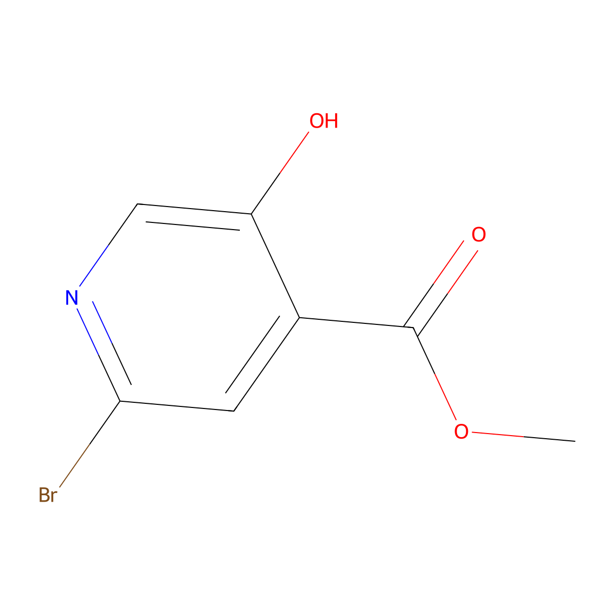 Methyl 2-bromo-5-hydroxypyridine-4-carboxylate molecular structure, CAS 1256810-42-0
