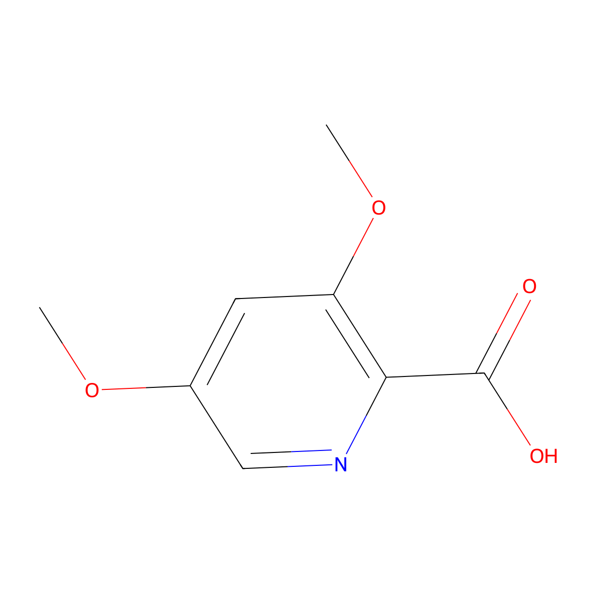 3,5-Dimethoxypyridine-2-carboxylic acid molecular structure, CAS 1256810-44-2