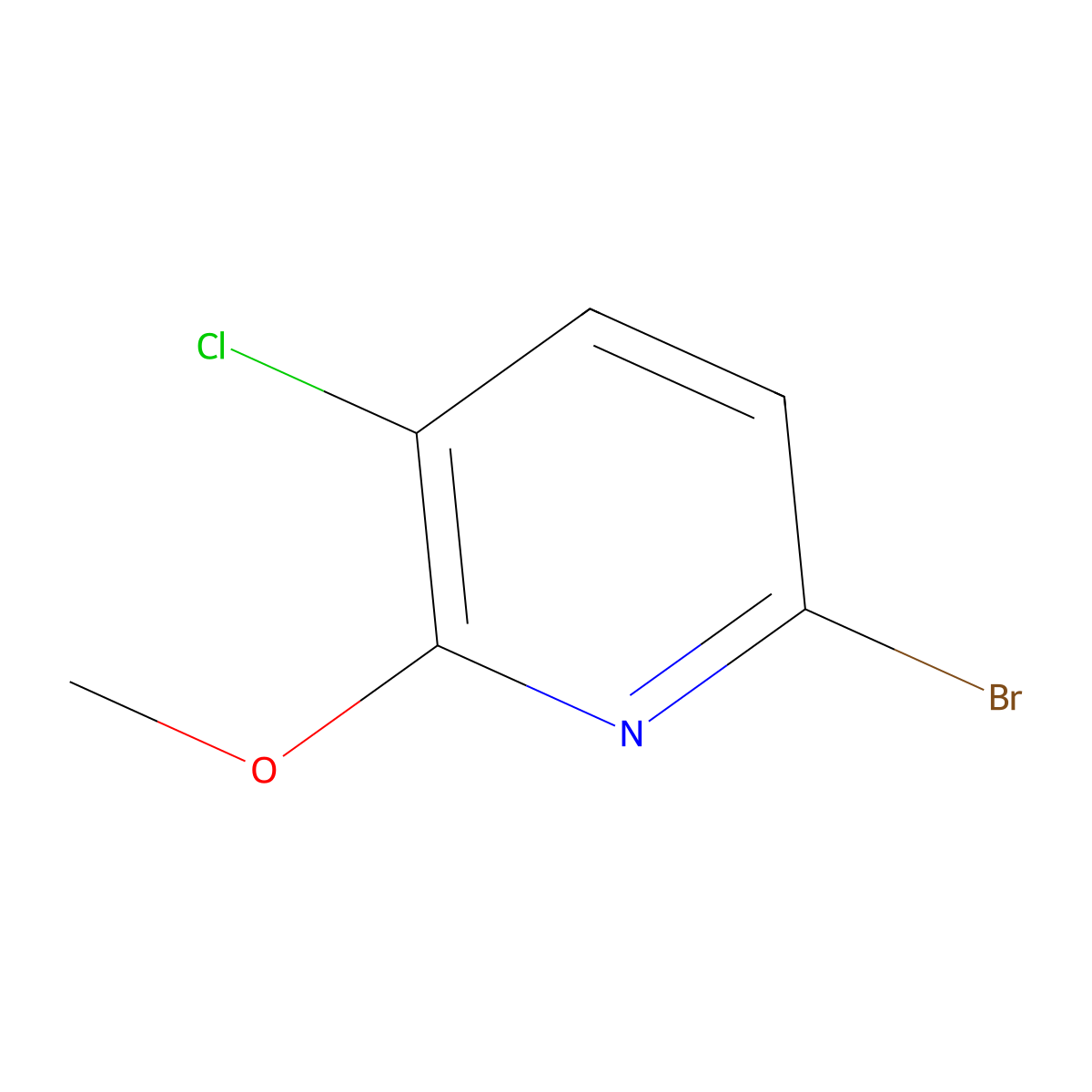 6-Bromo-3-chloro-2-methoxypyridine molecular structure, CAS 1256810-58-8