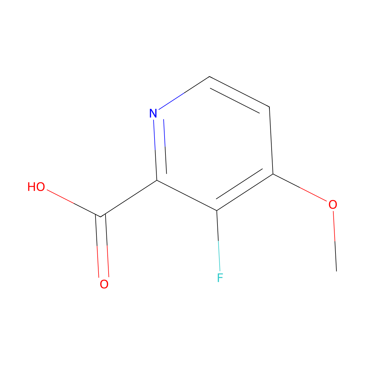 3-Fluoro-4-methoxypyridine-2-carboxylic acid molecular structure, CAS 1256810-60-2