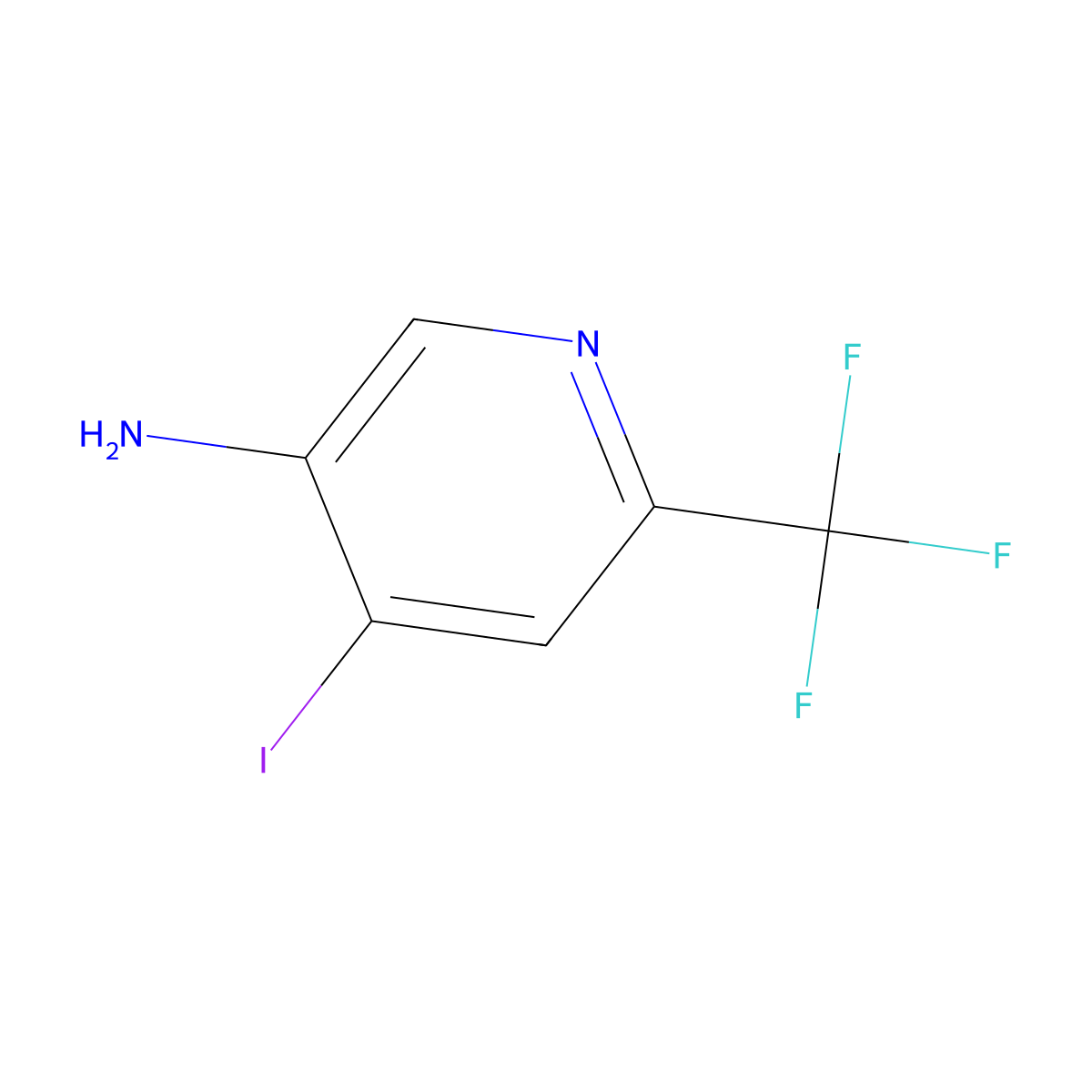 3-Pyridinamine, 4-iodo-6-(trifluoromethyl)- molecular structure, CAS 1256810-65-7