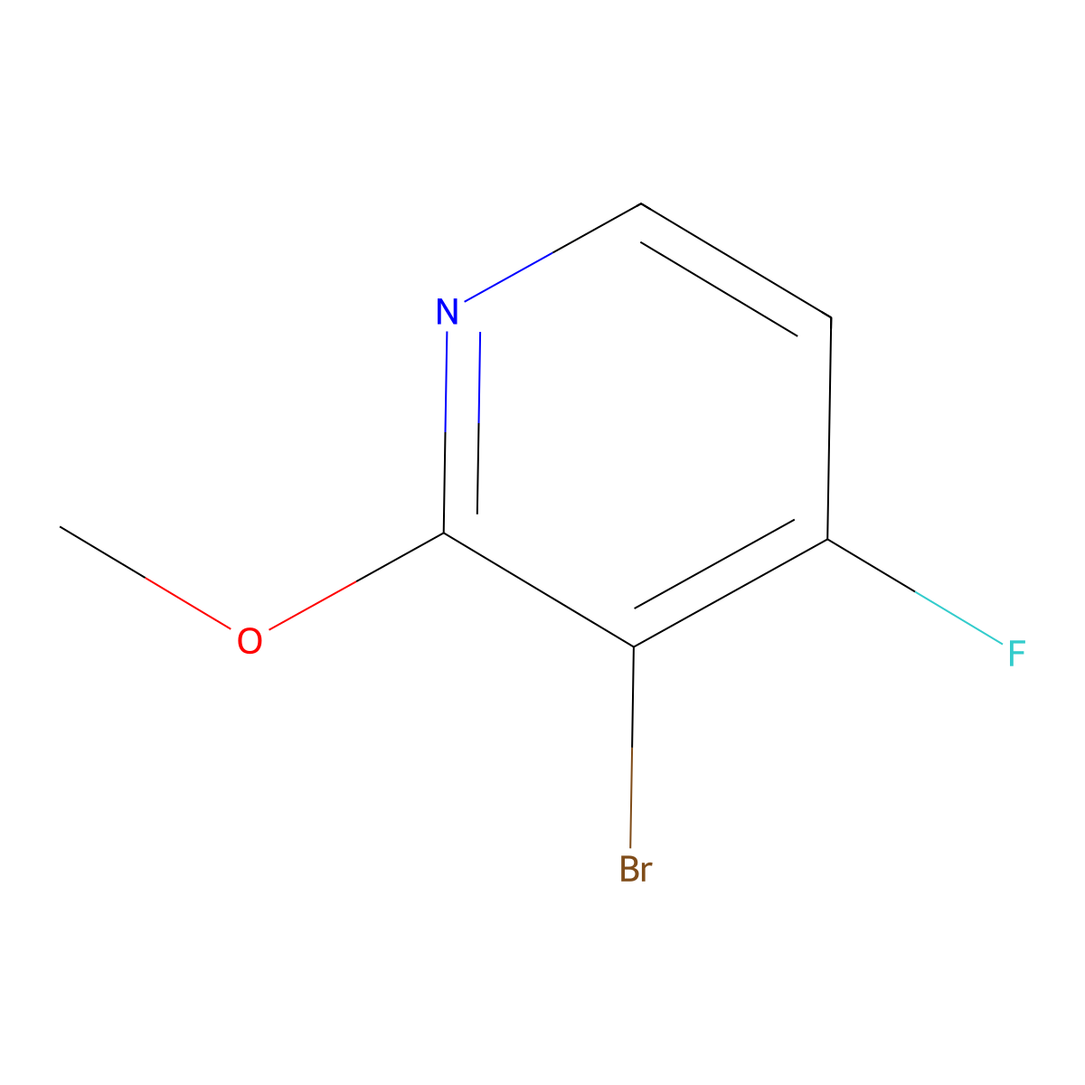3-Bromo-4-fluoro-2-methoxypyridine molecular structure, CAS 1256810-67-9