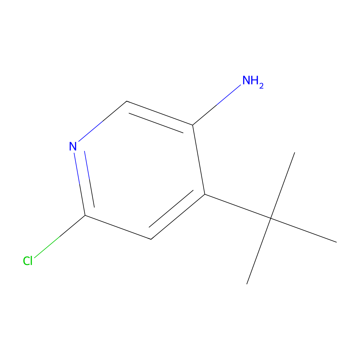 4-(Tert-butyl)-6-chloropyridin-3-amine molecular structure, CAS 1256810-78-2