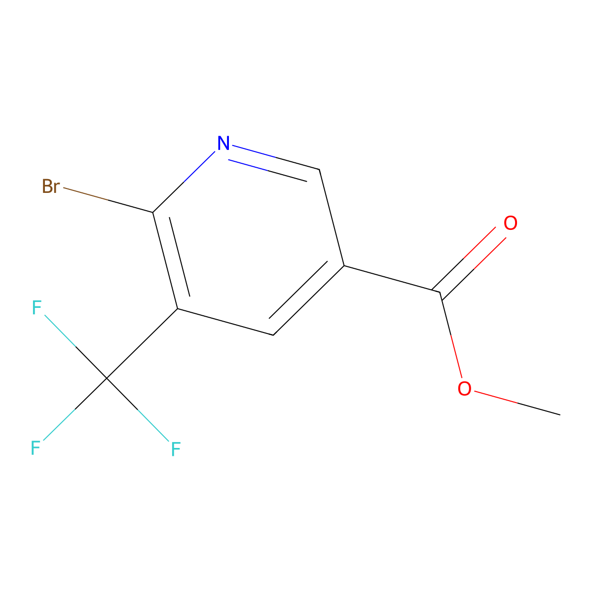 Methyl 6-bromo-5-(trifluoromethyl)nicotinate molecular structure, CAS 1256810-81-7