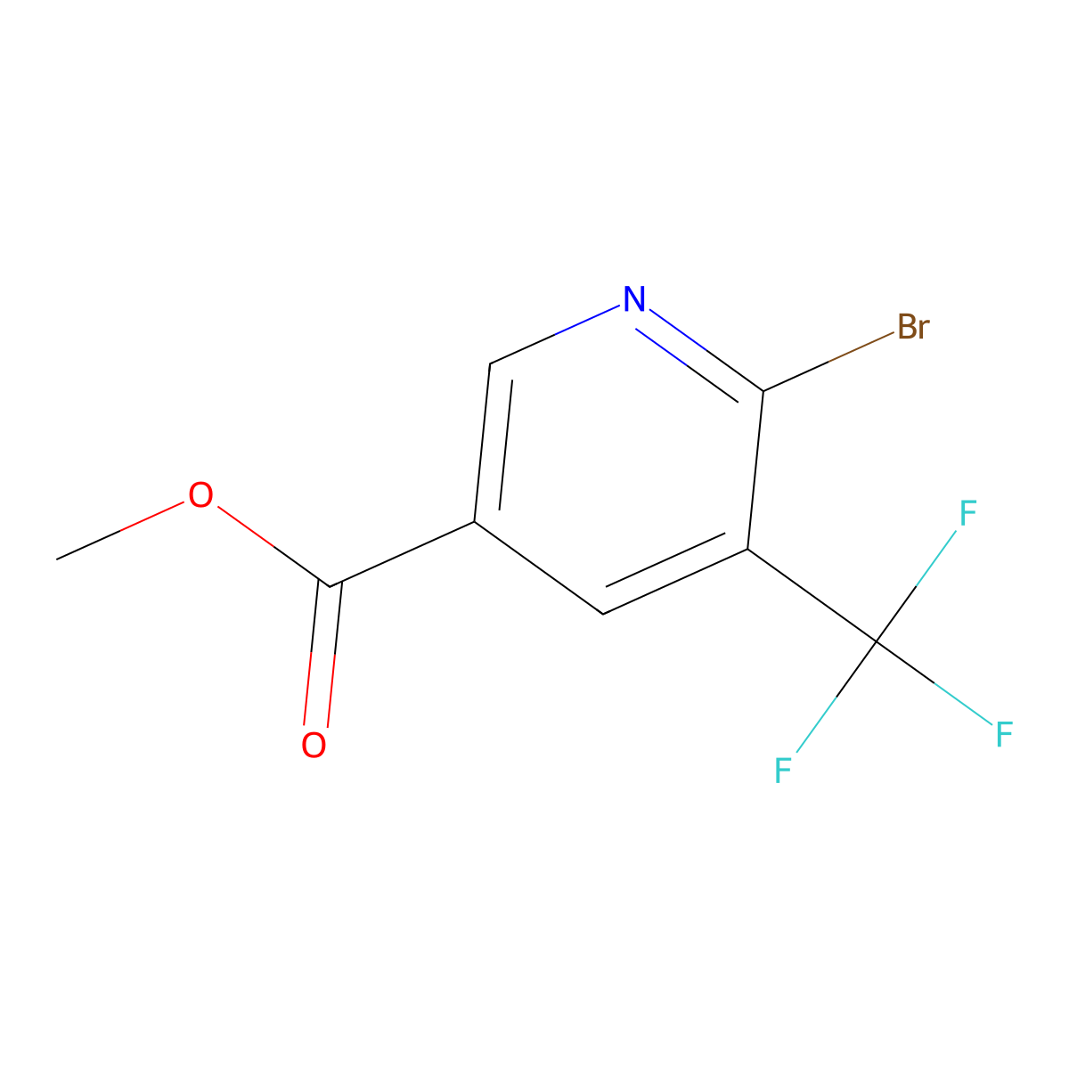Methyl 6-bromo-5-(trifluoromethyl)nicotinate molecular structure, CAS 1256810-81-7