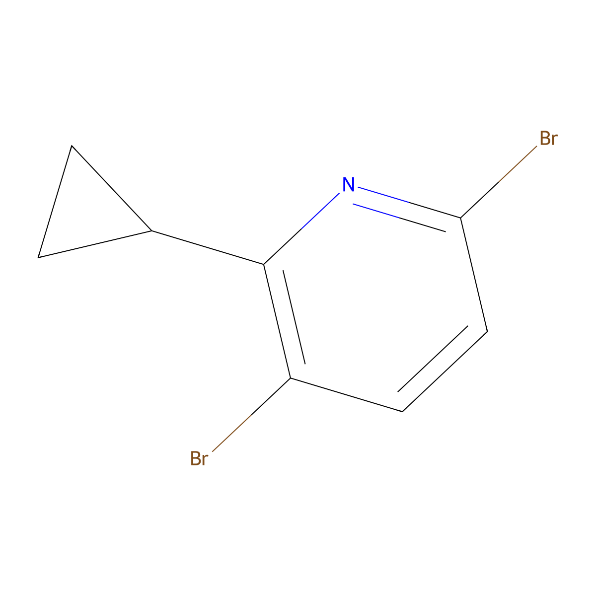 3,6-Dibromo-2-cyclopropylpyridine molecular structure, CAS 1256810-82-8