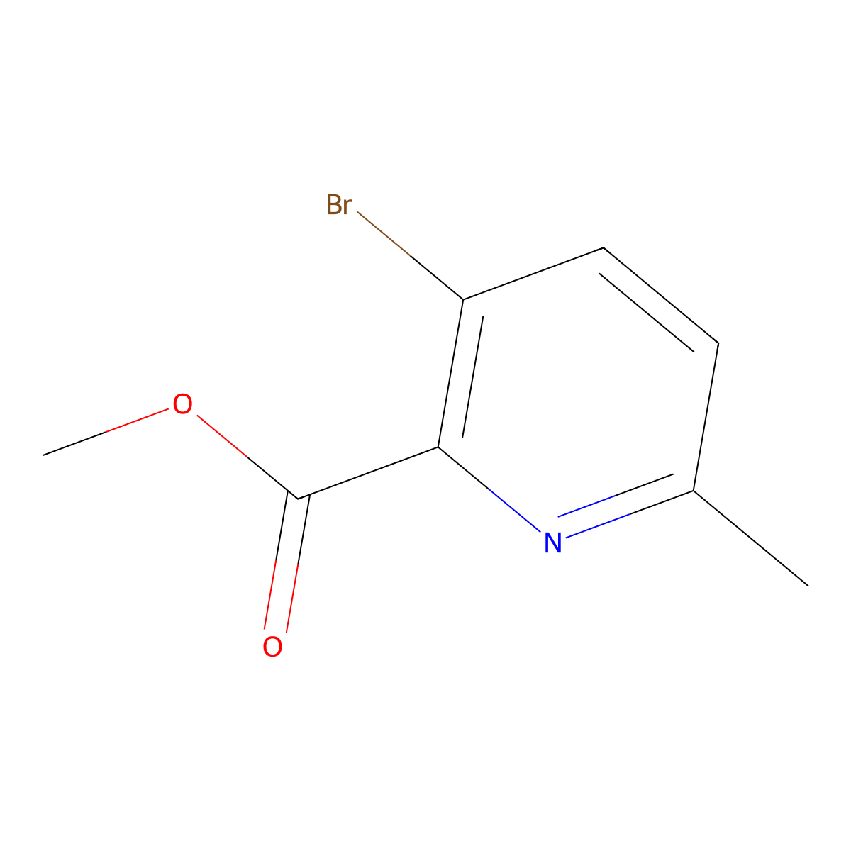 Methyl 3-bromo-6-methylpyridine-2-carboxylate molecular structure, CAS 1256810-88-4