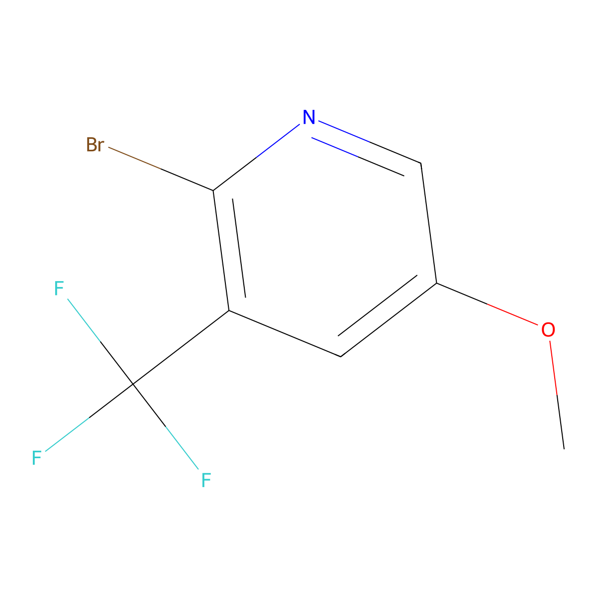 2-Bromo-5-methoxy-3-(trifluoromethyl)pyridine molecular structure, CAS 1256810-91-9