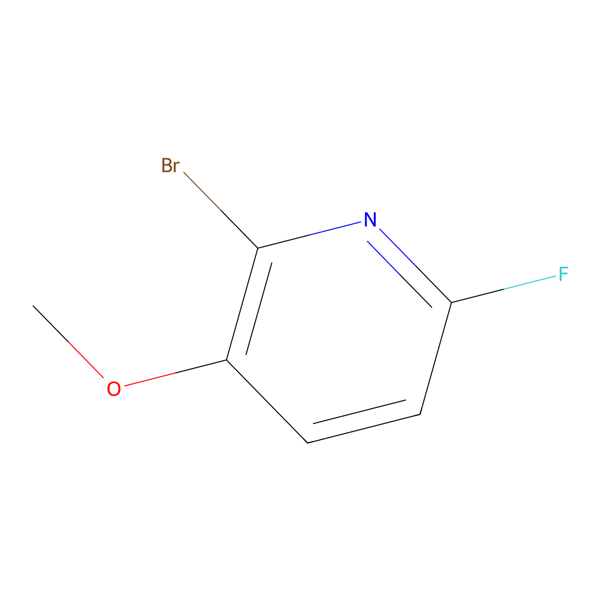 2-Bromo-6-fluoro-3-methoxypyridine molecular structure, CAS 1256810-97-5