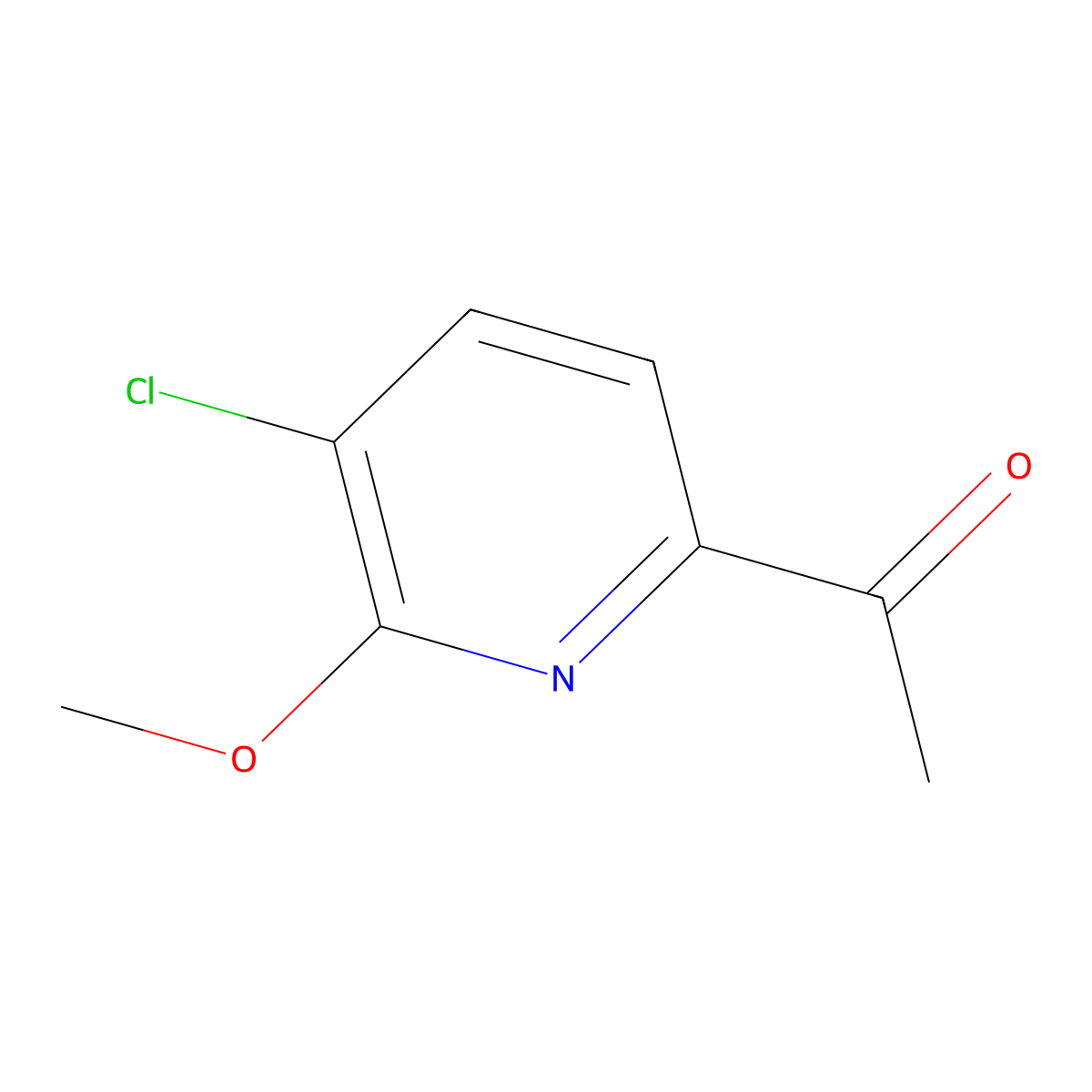 1-(5-Chloro-6-methoxypyridin-2-yl)ethanone molecular structure, CAS 1256811-00-3