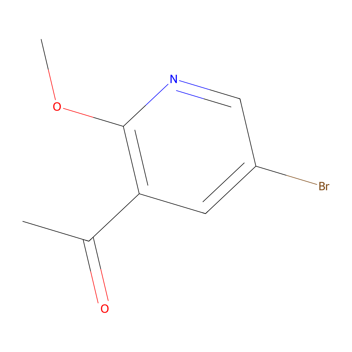 1-(5-Bromo-2-methoxypyridin-3-yl)ethanone molecular structure, CAS 1256811-02-5
