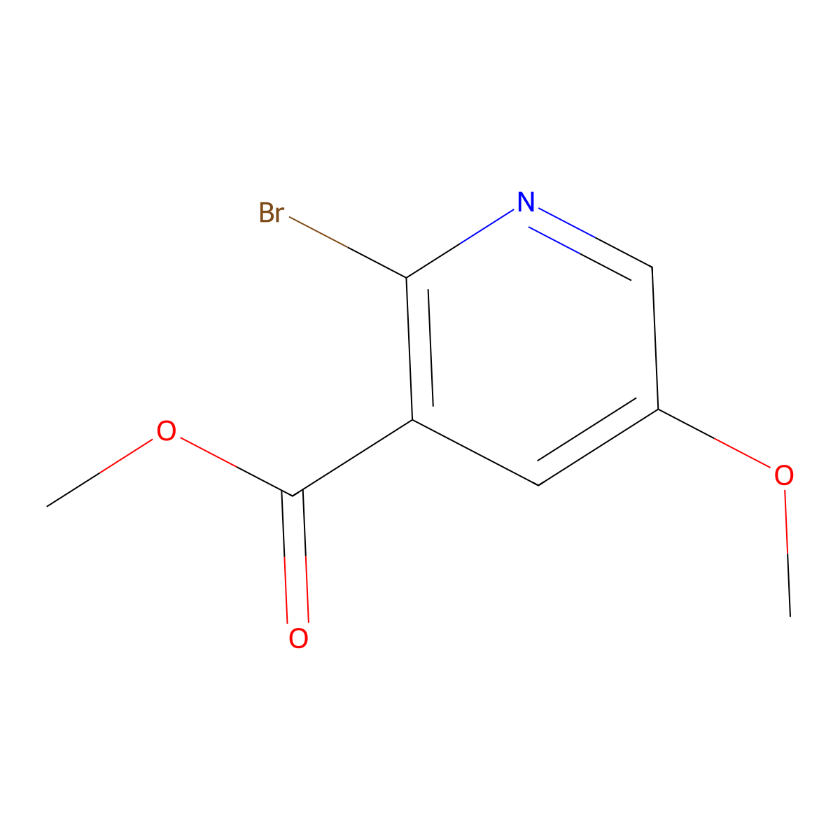 Methyl 2-bromo-5-methoxynicotinate(contains BR/CL 70/30) molecular structure, CAS 1256811-08-1