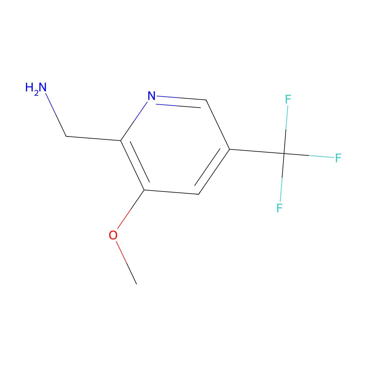 (3-Methoxy-5-(trifluoromethyl)pyridin-2-yl)methanamine molecular structure, CAS 1256811-10-5