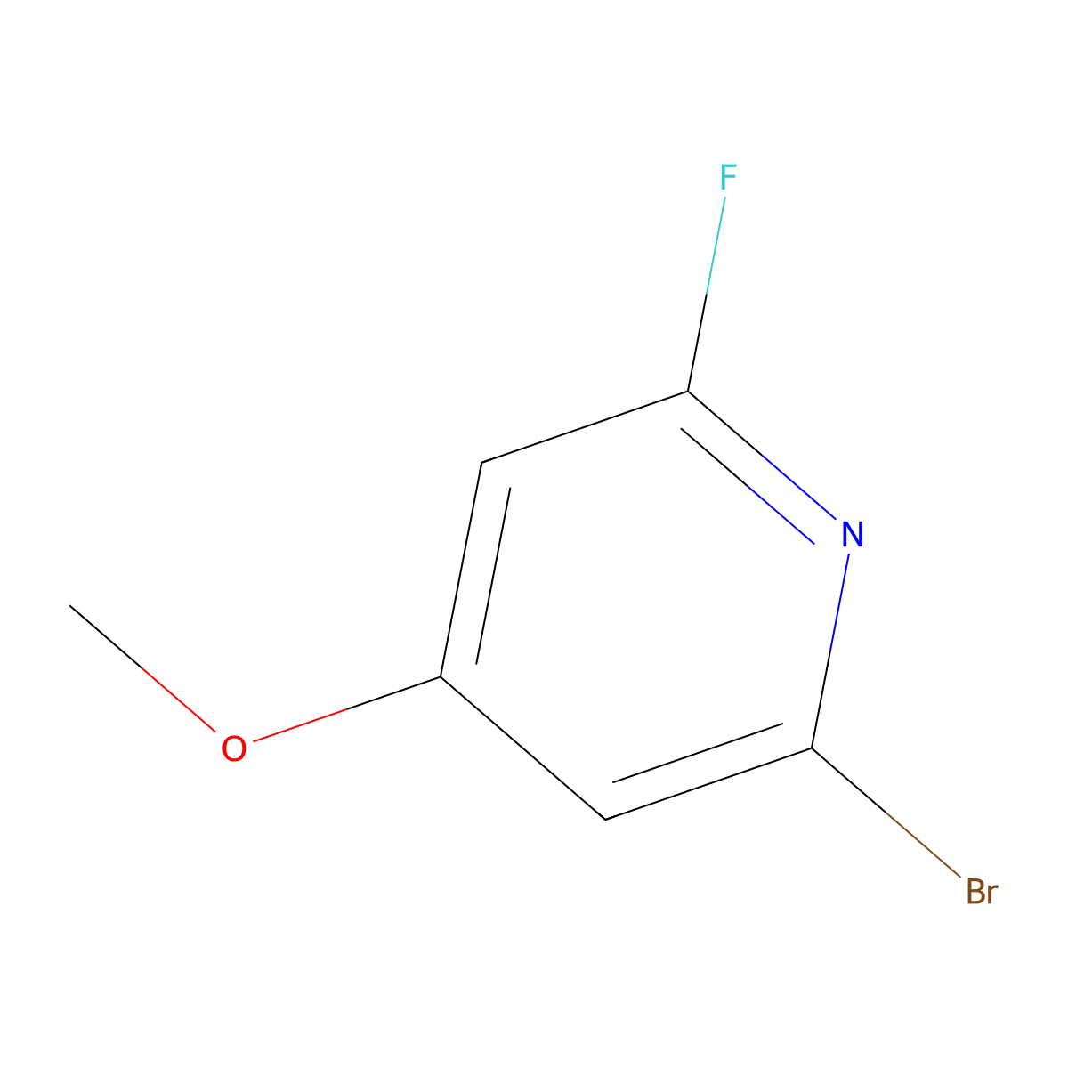 2-Bromo-6-fluoro-4-methoxypyridine molecular structure, CAS 1256811-11-6
