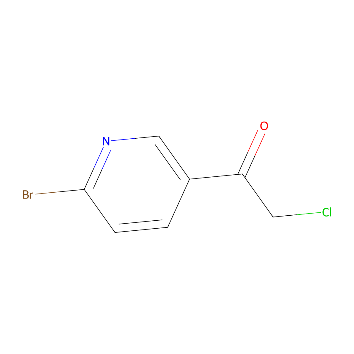 1-(6-Bromopyridin-3-yl)-2-chloroethan-1-one molecular structure, CAS 1256811-17-2