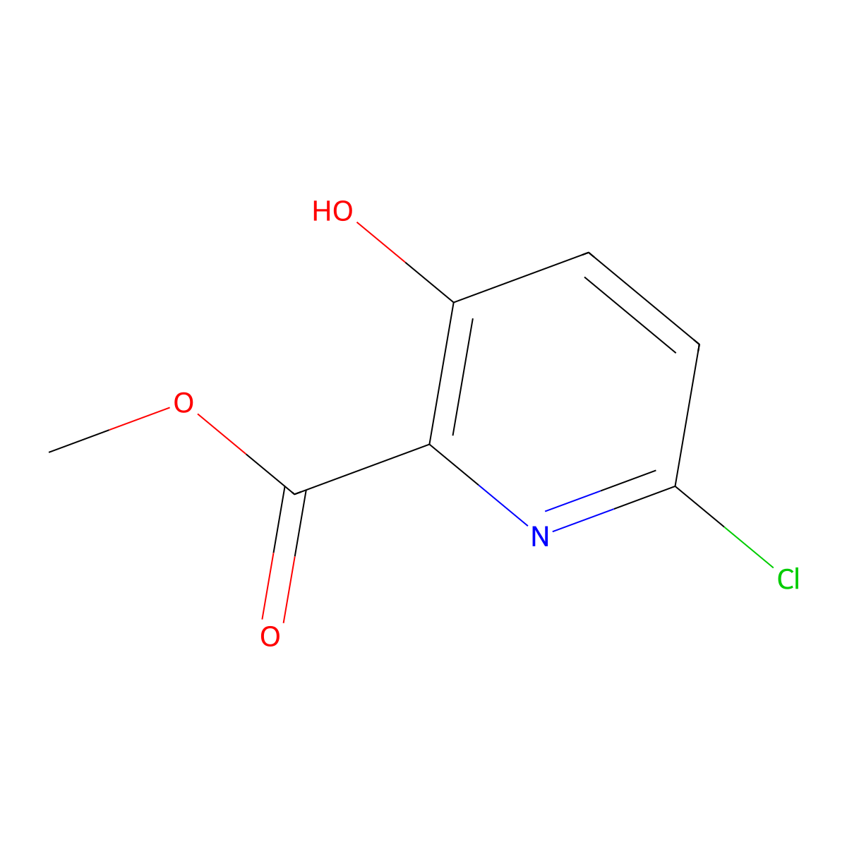 Methyl 6-chloro-3-hydroxypicolinate molecular structure, CAS 1256811-33-2