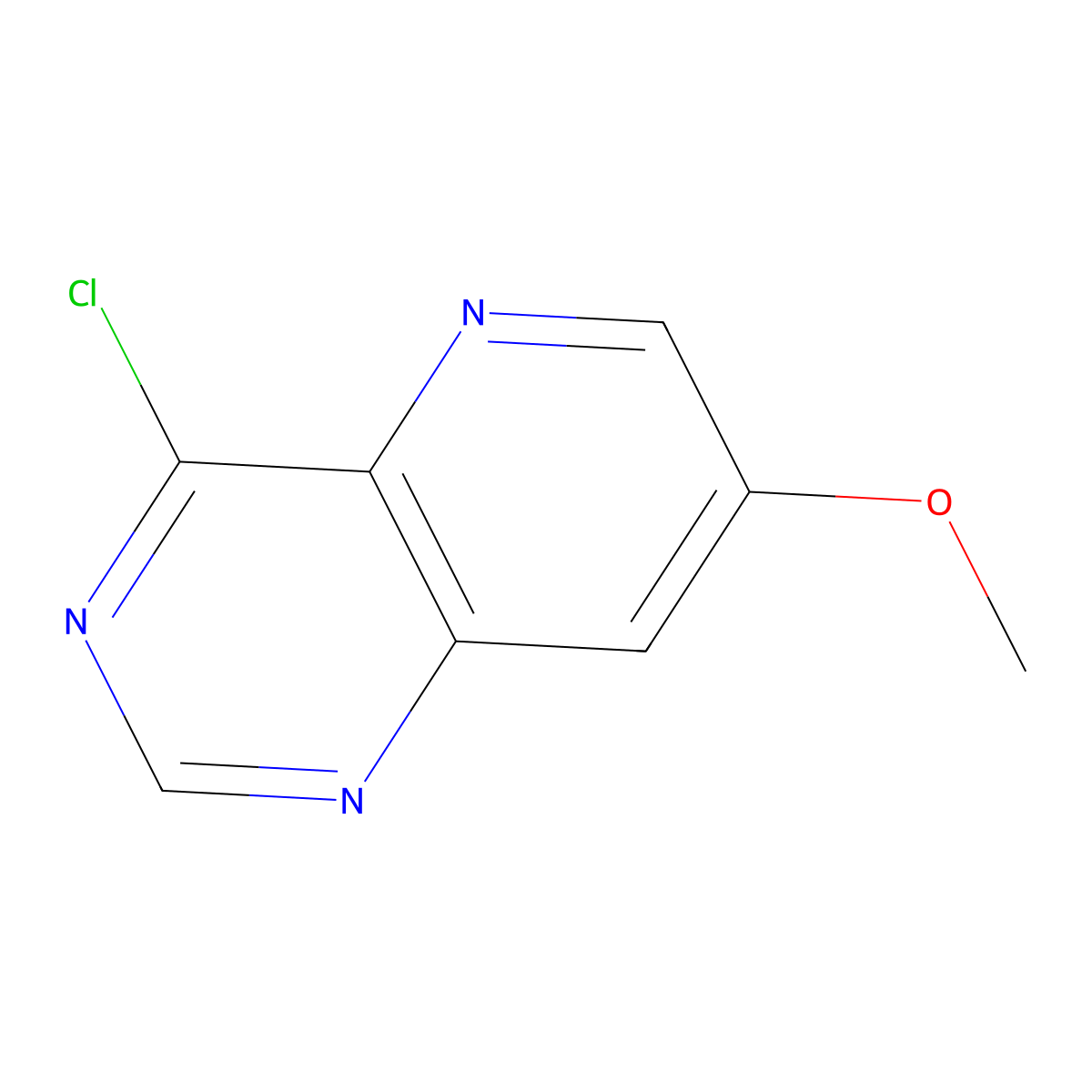 4-Chloro-7-methoxypyrido(3,2-d)pyrimidine molecular structure, CAS 1256811-43-4