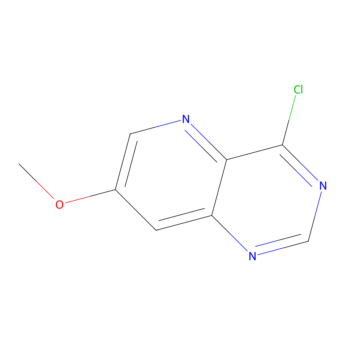4-Chloro-7-methoxypyrido(3,2-d)pyrimidine molecular structure, CAS 1256811-43-4