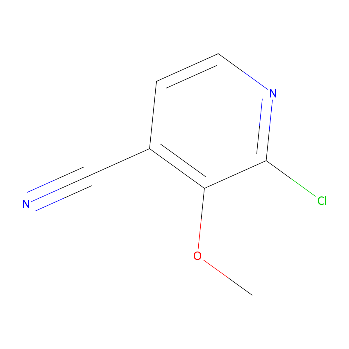 2-Chloro-3-methoxyisonicotinonitrile molecular structure, CAS 1256811-48-9