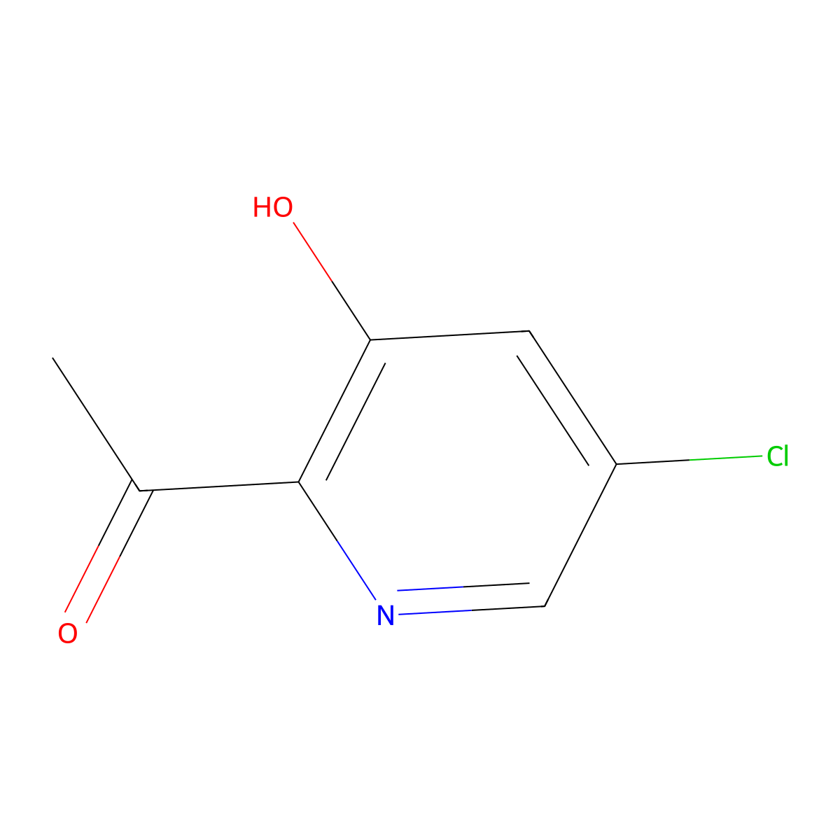 1-(5-Chloro-3-hydroxypyridin-2-YL)ethanone molecular structure, CAS 1256811-58-1