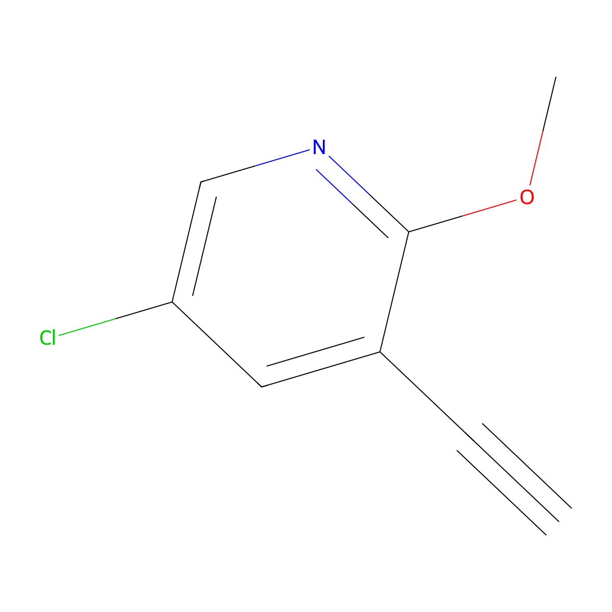 5-Chloro-3-ethynyl-2-methoxypyridine molecular structure, CAS 1256811-64-9