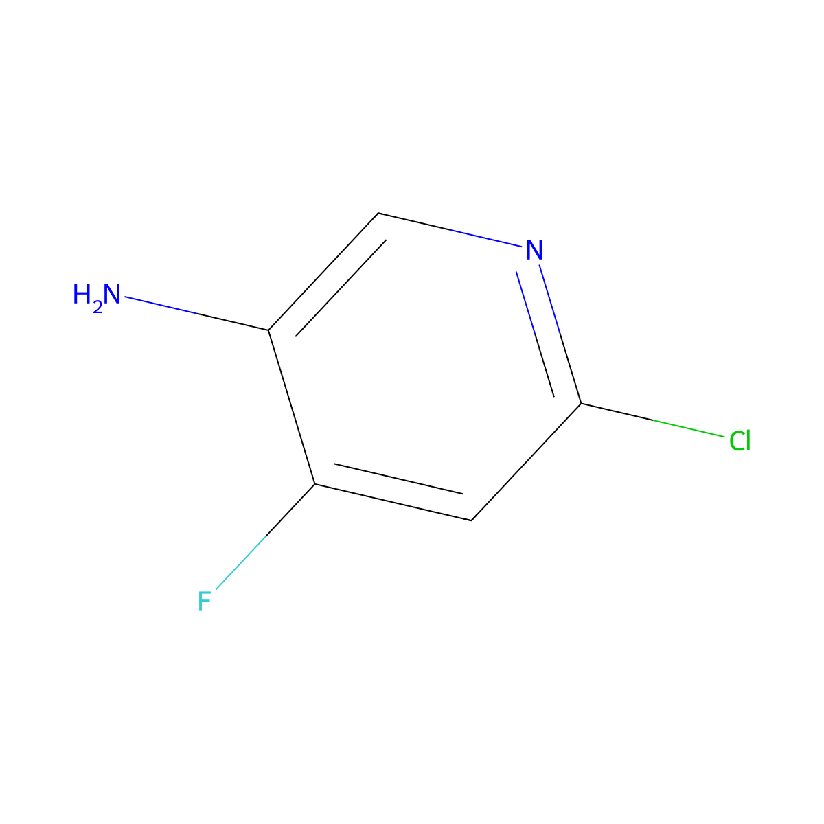 6-Chloro-4-fluoropyridin-3-amine molecular structure, CAS 1256811-74-1