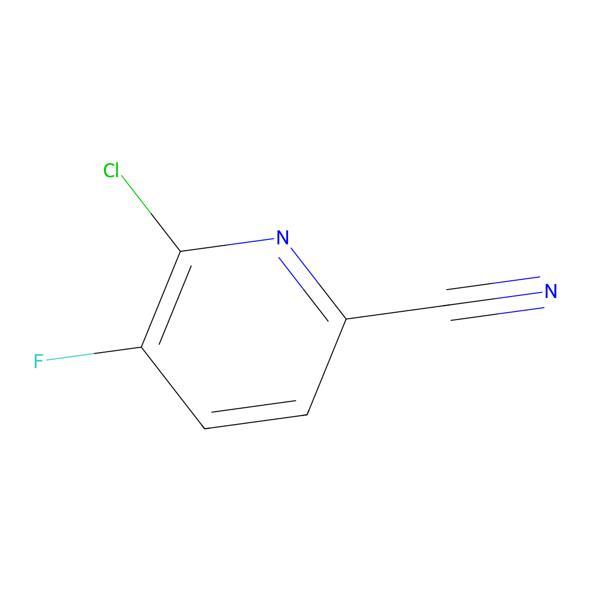 6-Chloro-5-fluoropicolinonitrile molecular structure, CAS 1256811-91-2