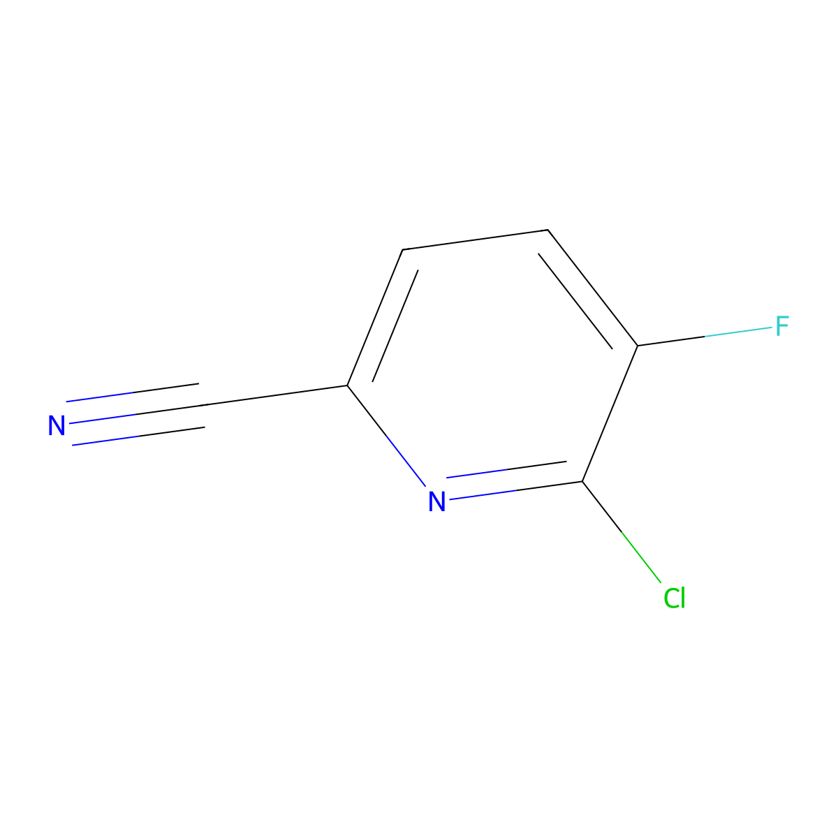 6-Chloro-5-fluoropicolinonitrile molecular structure, CAS 1256811-91-2