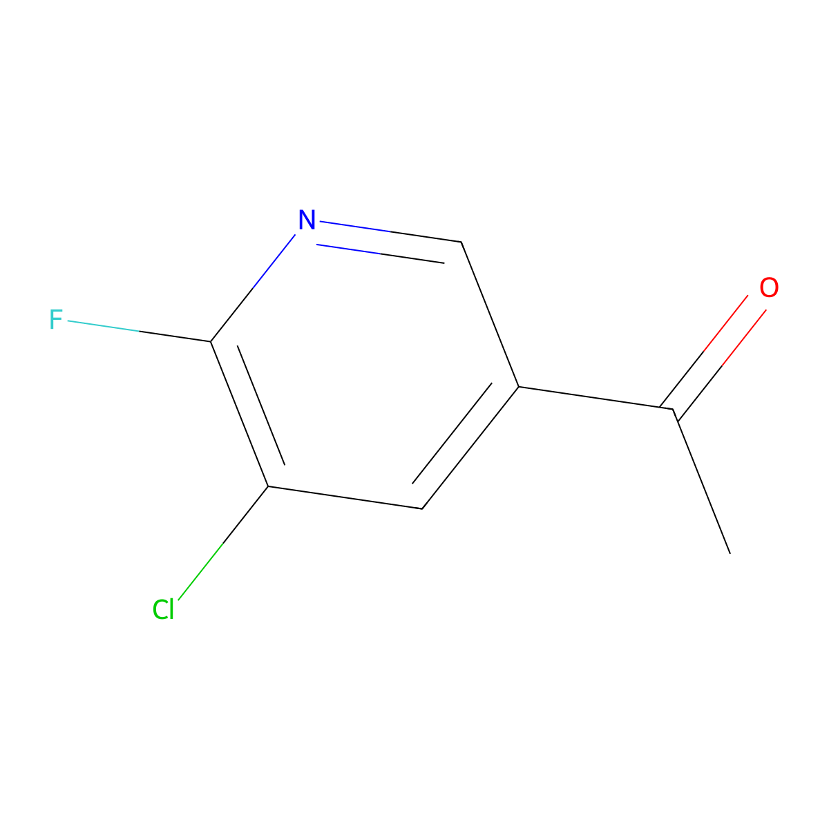 1-(5-Chloro-6-fluoropyridin-3-YL)ethan-1-one molecular structure, CAS 1256811-95-6