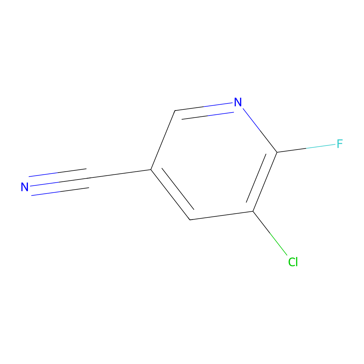 5-Chloro-6-fluoropyridine-3-carbonitrile molecular structure, CAS 1256812-15-3
