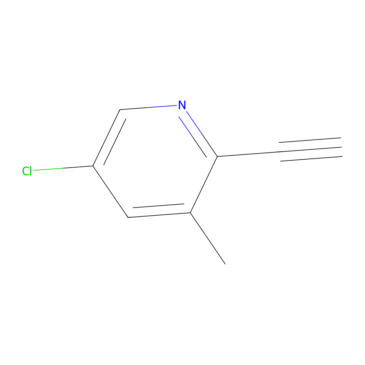 5-Chloro-2-ethynyl-3-methylpyridine molecular structure, CAS 1256812-24-4