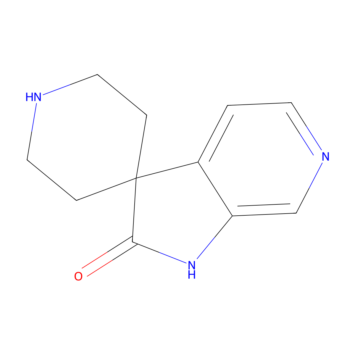 spiro[piperidine-4,3'-pyrrolo[2,3-c]pyridin]-2'(1'H)-one molecular structure, CAS 1256812-28-8
