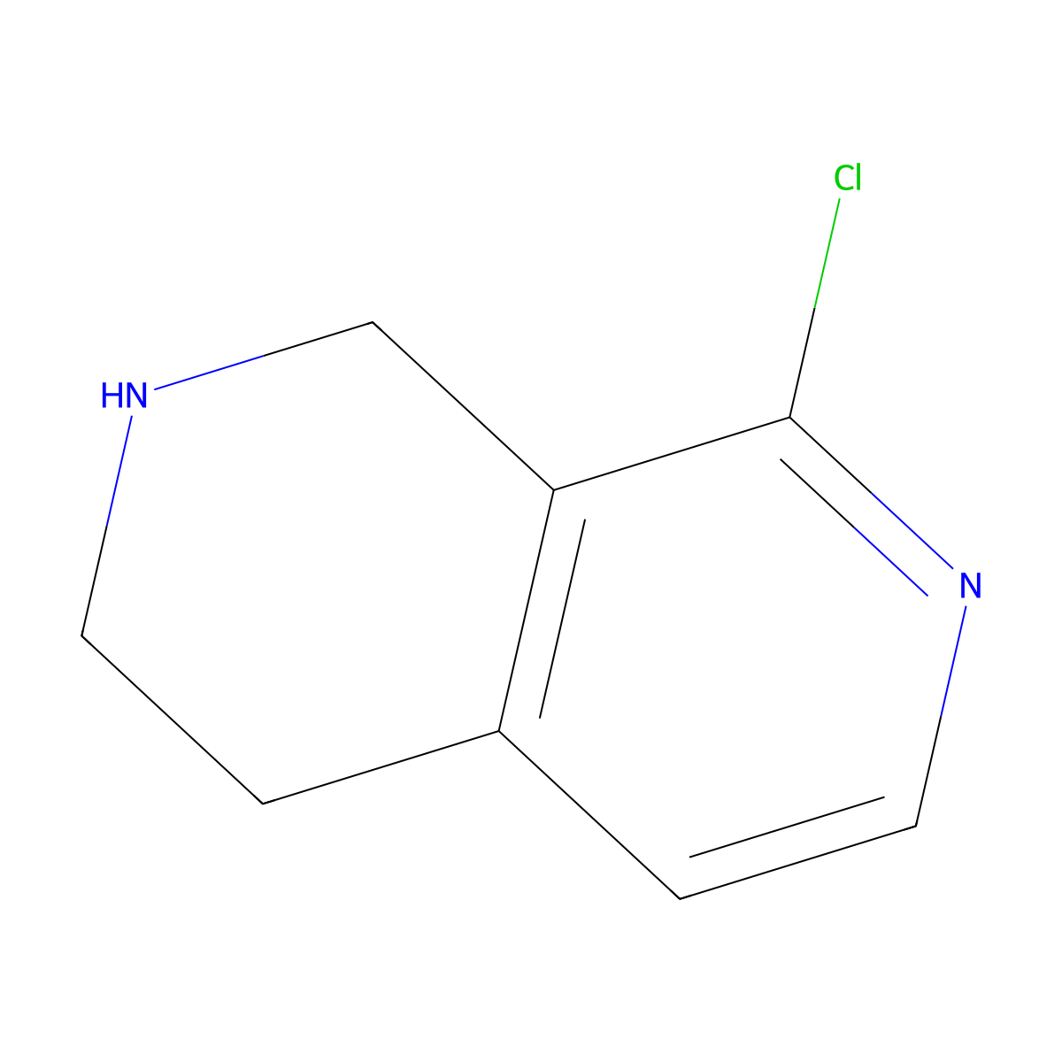 8-Chloro-1,2,3,4-tetrahydro-2,7-naphthyridine molecular structure, CAS 1256812-56-2