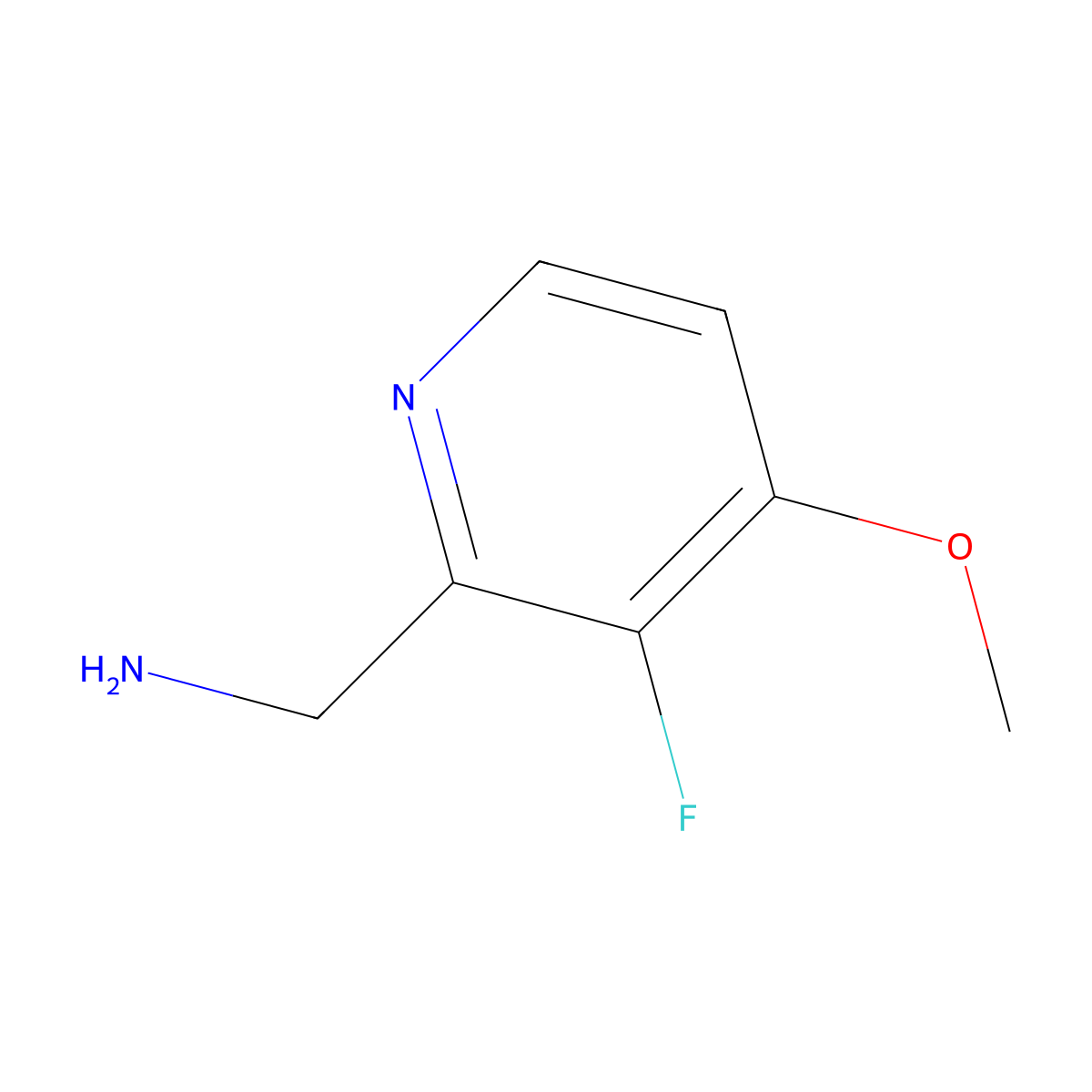 3-Fluoro-4-methoxy-2-pyridinemethanamine molecular structure, CAS 1256812-75-5