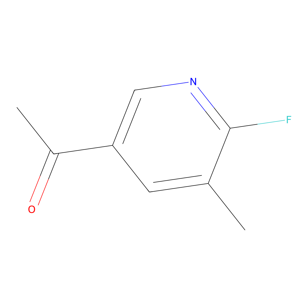 1-(6-Fluoro-5-methylpyridin-3-YL)ethanone molecular structure, CAS 1256812-91-5