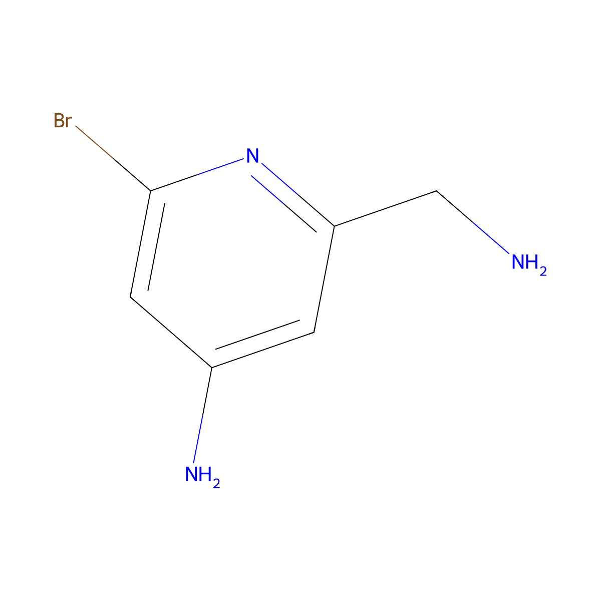 2-(Aminomethyl)-6-bromopyridin-4-amine molecular structure, CAS 1256813-04-3