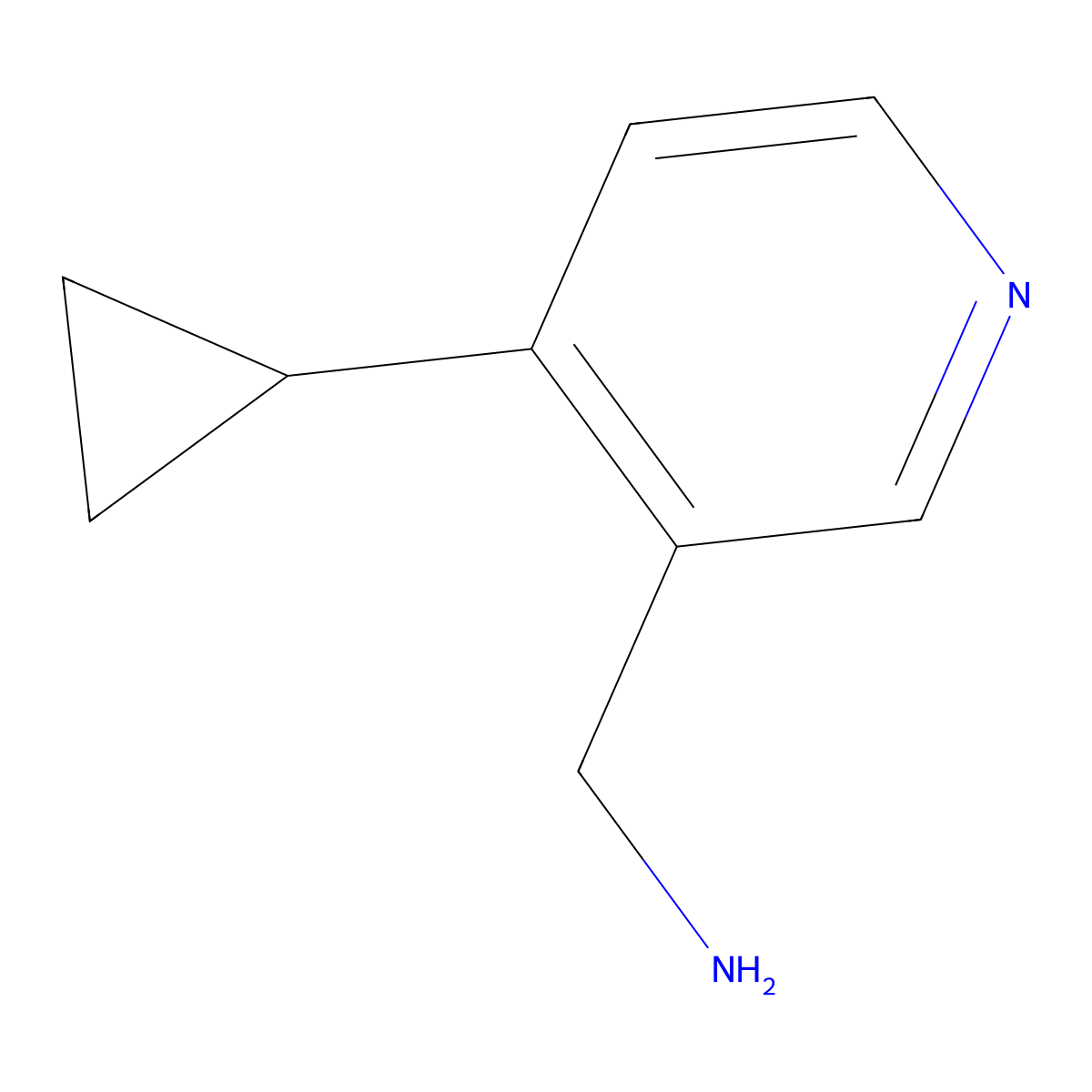 (4-Cyclopropylpyridin-3-yl)methanamine molecular structure, CAS 1256813-48-5