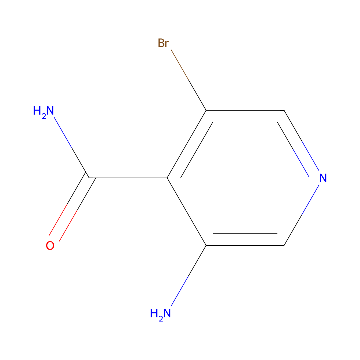3-Amino-5-bromopyridine-4-carboxamide molecular structure, CAS 1256813-50-9