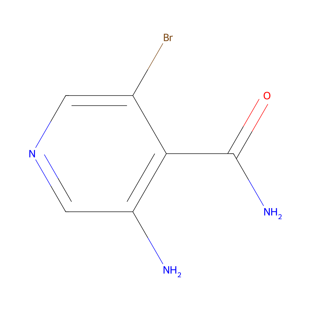 3-Amino-5-bromopyridine-4-carboxamide molecular structure, CAS 1256813-50-9