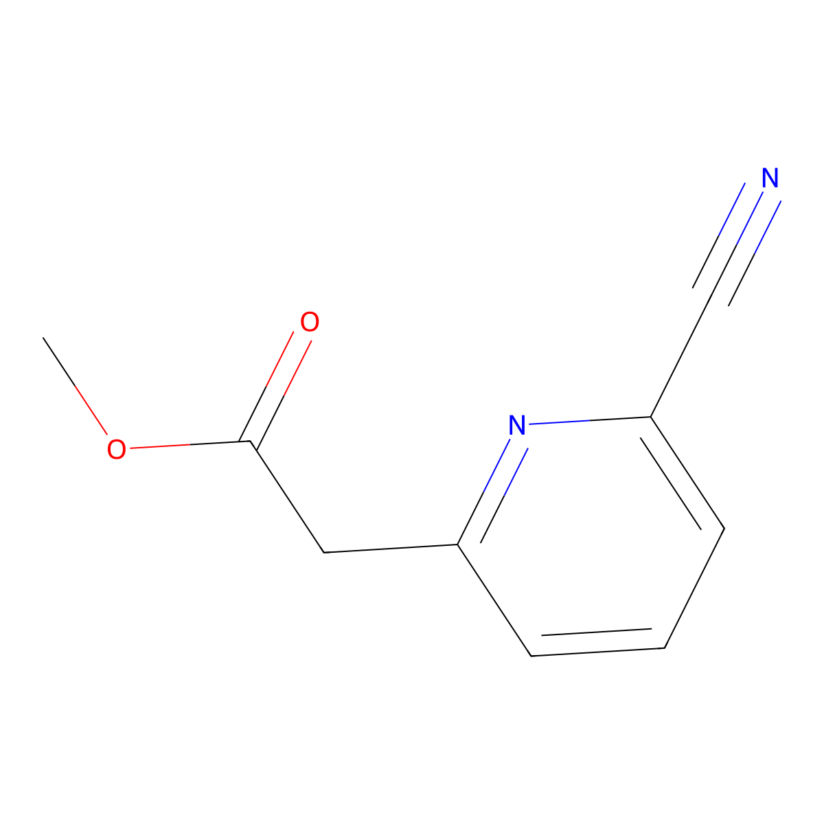 Methyl 2-(6-cyanopyridin-2-yl)acetate molecular structure, CAS 1256813-54-3
