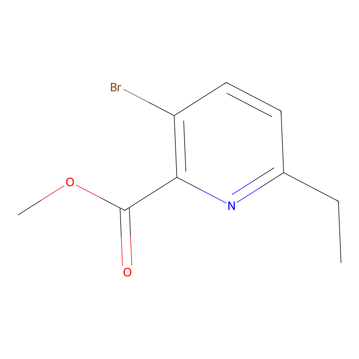 Methyl 3-bromo-6-ethylpicolinate molecular structure, CAS 1256813-60-1