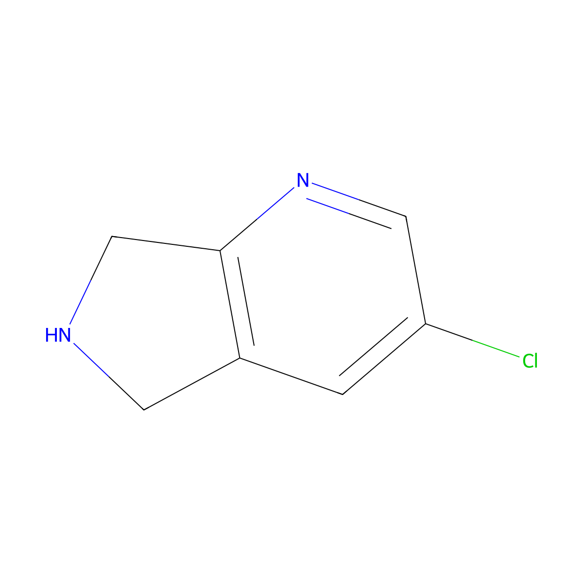 3-Chloro-6,7-dihydro-5H-pyrrolo[3,4-b]pyridine molecular structure, CAS 1256813-78-1