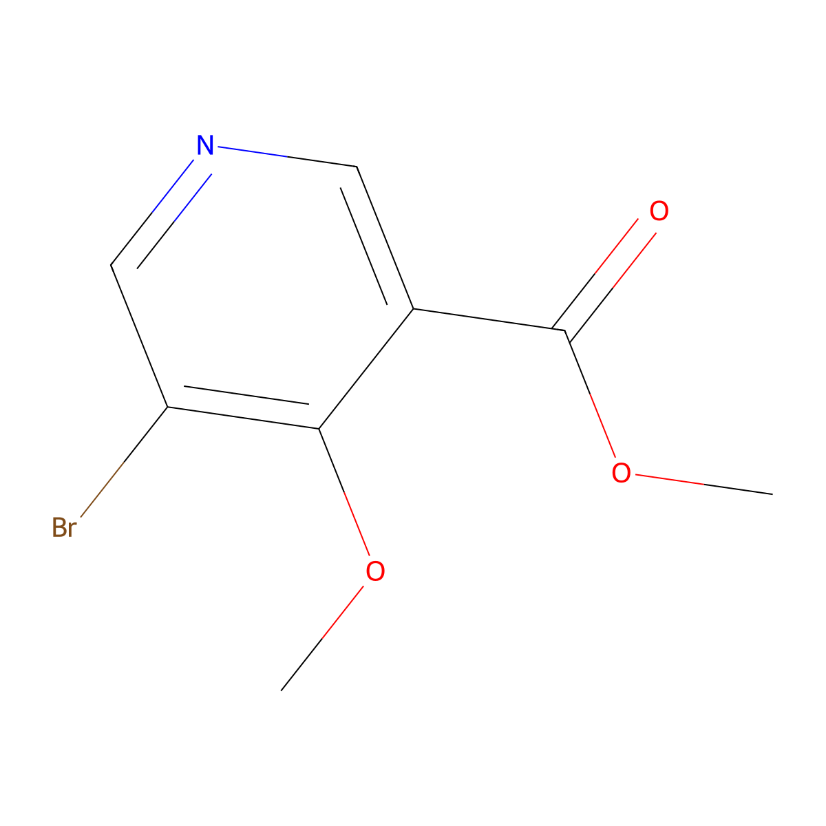 Methyl 5-bromo-4-methoxynicotinate molecular structure, CAS 1256813-81-6