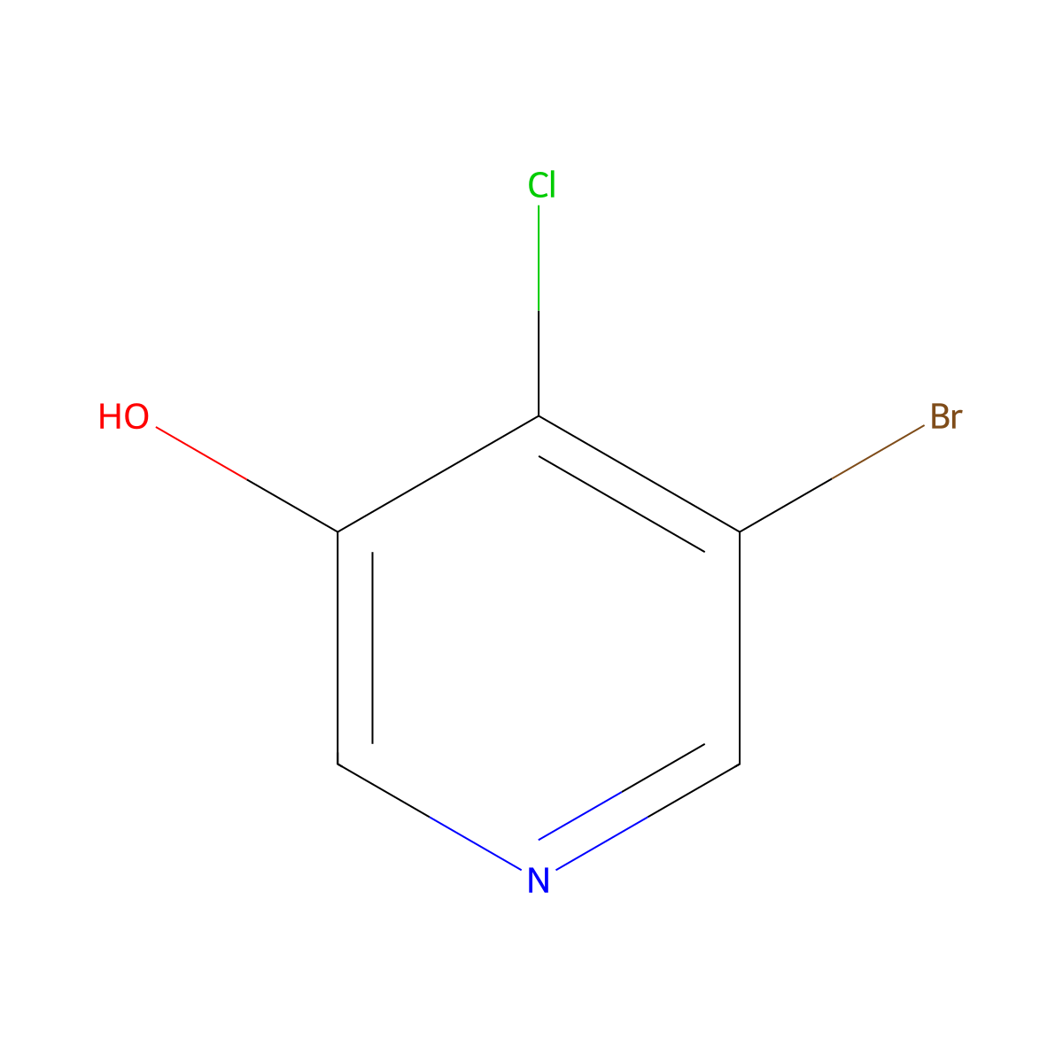 5-Bromo-4-chloropyridin-3-ol molecular structure, CAS 1256813-87-2
