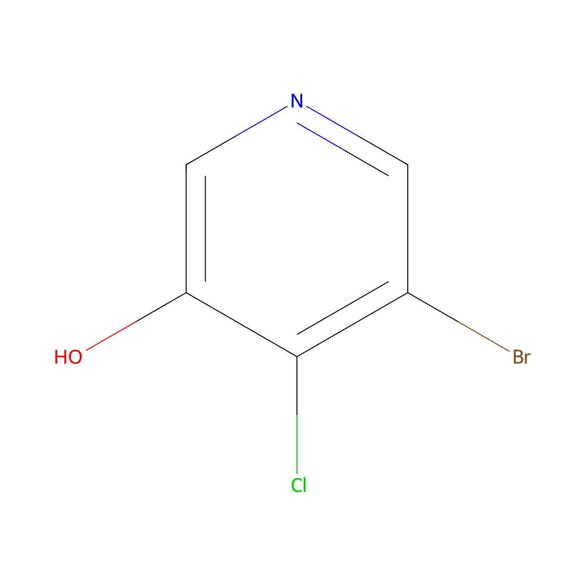 5-Bromo-4-chloropyridin-3-ol molecular structure, CAS 1256813-87-2