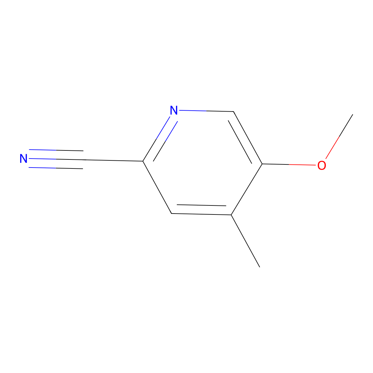 2-Pyridinecarbonitrile, 5-methoxy-4-methyl- molecular structure, CAS 1256813-91-8