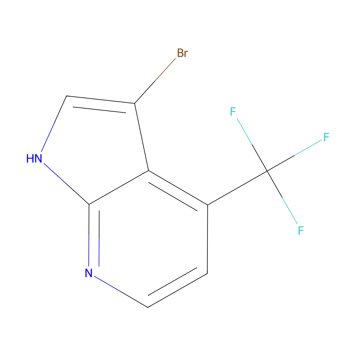 3-bromo-4-(trifluoromethyl)-1H-pyrrolo[2,3-b]pyridine molecular structure, CAS 1256813-92-9