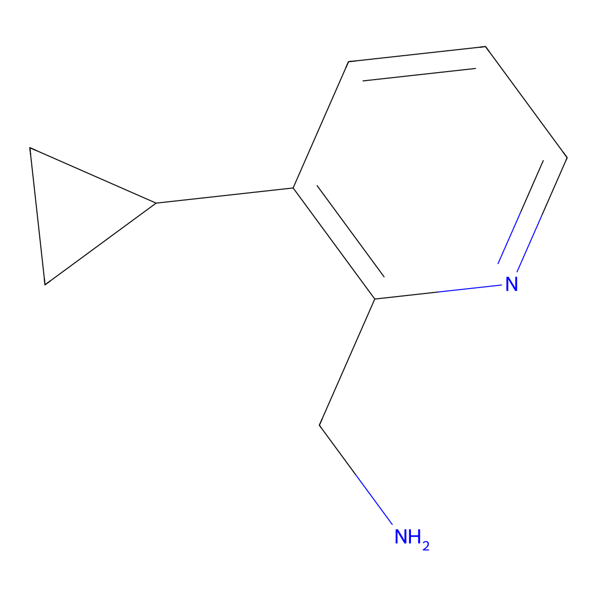 (3-Cyclopropylpyridin-2-yl)methanamine molecular structure, CAS 1256816-54-2